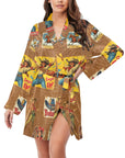 Baha Ranch Vintage Cowgirl Collage Satin Robe