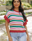 Molly Sleeve Colorful Textured Sweater