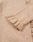 Yamileth Oatmeal Ruffle Trim Sweater