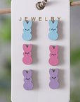 Dylan Bunny Doll Wooden Earrings