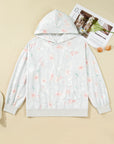 Plus Size Floral Long Sleeve Hoodie
