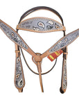 HILASON W. H. Leather Headstall & Breast Collar Set Tan – Hilason