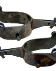 Hilason Black Steel Men Rodeo Spurs 15 Degree Offset