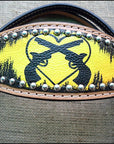 HILASON W. H. Leather Headstall & Breast Collar Set Cross Gun –