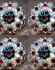 Black Siam Ab Crystals 1-1/4In Berry Headstall Saddle Hilason
