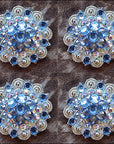 Aquamarine Ab Crystals 1-1/4In Berry Headstall Saddle Hilason