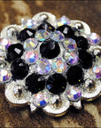 Black Ab Crystals Berry Headstall Saddle Tack Cowgirl Hilason