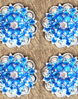 Capri Blue Ab Crystal Berry Headstall Saddle Bling Hilason