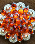 Orange Crystal 1-1/4In Berry Headstall Saddle Cowgirl Hilason