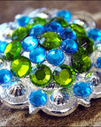 Peridot Green Capri Blue Crystal Berry Tack Saddle Hilason