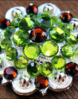 Hilason Green Brown Crystal 1-1/4In Berry Concho Rhinestone Tack Saddle
