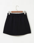 Solid French Terry Drawstring Waist Mini Skort
