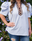 Ariah Short Bubble Sleeve PLUS Blouse