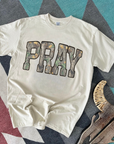 Camo Pray Tee or Crewneck