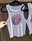 Leopard 8 Ball Cropped Tank