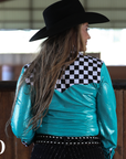 FINISH LINE TURQUOISE SPARKLE RODEO SHIRT