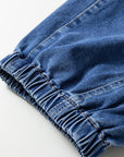 Denim Buttoned Fly Tapered Barrel Leg Jeans