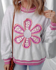 Caroline Flower Crew Neck Sweatshirt