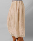 Vivienne Embroidered Mesh Overlay Long Skirt