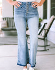 Kyra Waist Distressed Flared Jeans