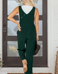 Elle Corduroy Patched Sleeveless Jumpsuit