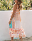 Boho Floral Patchwork Square Neck Sundress