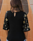 Lara Splicing Half Sleeve Top