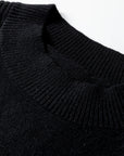Solid High Neck Sweater and Pleated Mini Skirt Set
