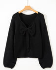 Faye Backless Bubble Sleeve Sweater