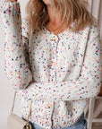 Vienna Rhinestone Decor Confetti Sweater