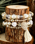 Mariana Beaded Fringed Layered Bracelet