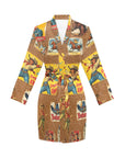 Baha Ranch Vintage Cowgirl Collage Satin Robe