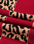 Leopard Checker Short Sleeve Knit Sweater
