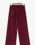 Solid Corduroy High Waist Wide Leg Pants