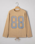 Macy Drawstring Hemline Oversize Long Sleeve Top