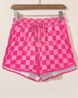 Checkered Drawstring Casual Shorts
