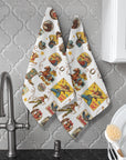 Vintage Cowgirl Collage Dish Towels Set of 2 Made in America