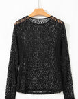 Leopard Sheer Mesh Long Sleeve Top
