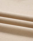 Solid Corduroy Lace Hoodie and Pants Set