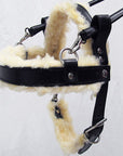 HILASON Guide Dog Harness Brown Padded Genuine Leather with Training Handle