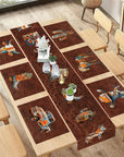 7 Pieces Rustic Ranch Western Cowboy Table Runner and Placemats Set Made in USA