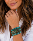 Blue Boho Multi Strand Wrap Bracelet