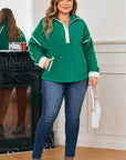 Ava Contrast Trim Fleece Plus Sweatshirt