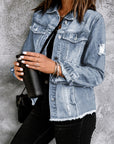 Sofibelle Distressed Raw Hem Jacket