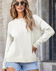 Milatrix Shoulder Pullover Solid Sweater