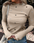 Genesis Embroidered Detail Ribbed Long Sleeve Top