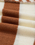 Stripe Patchwork Drop Shoulder Sleeve Sweater