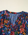 Floral V-Neck Long Sleeve Maxi Dress