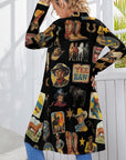 Baha Ranch Vintage Cowboy Collage Western Lightweight Cardigan