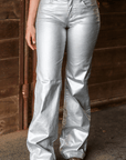 SIGNATURE TROUSER- SILVER METALLIC